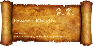 Hevessy Klaudia névjegykártya